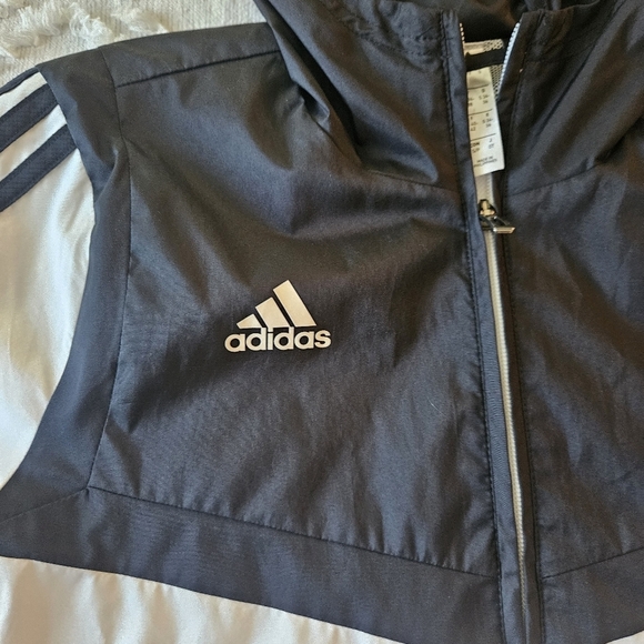 Adidas Women's Alphaskin Trio Windbreaker Black and White Small - Picture 2 of 8